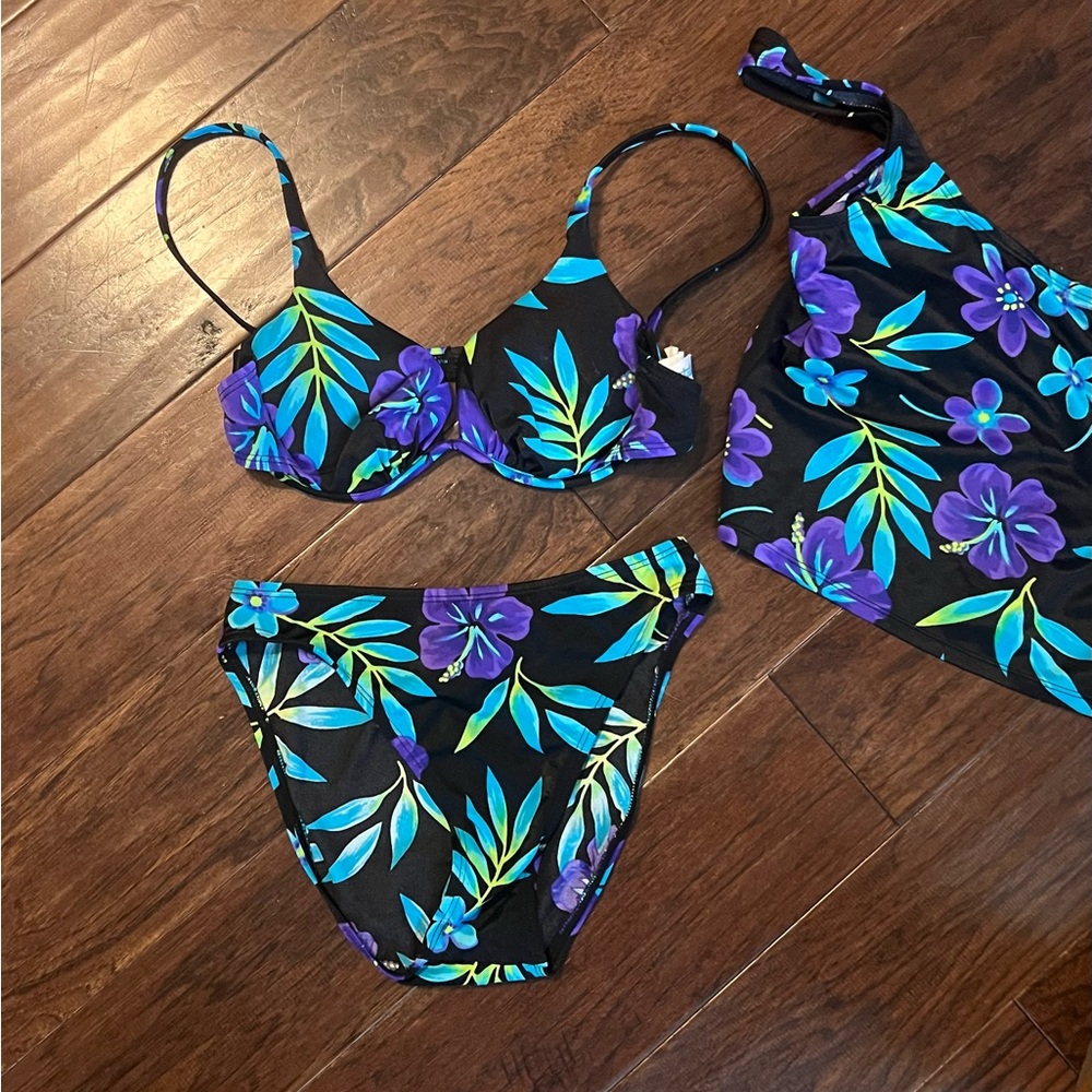 Vintage 80’s 🌴 Catalina High waist 🌴 high leg Bikini & Tankini Bra Top EUC